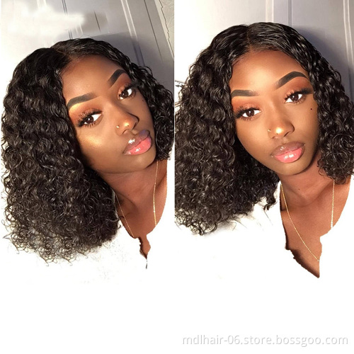 Short Curly Bob Lace Front Human Hair Wigs With Baby Hair Brazilian 13x4 Lace Front Wig For Women Deep Wave Wig Pre Pluck